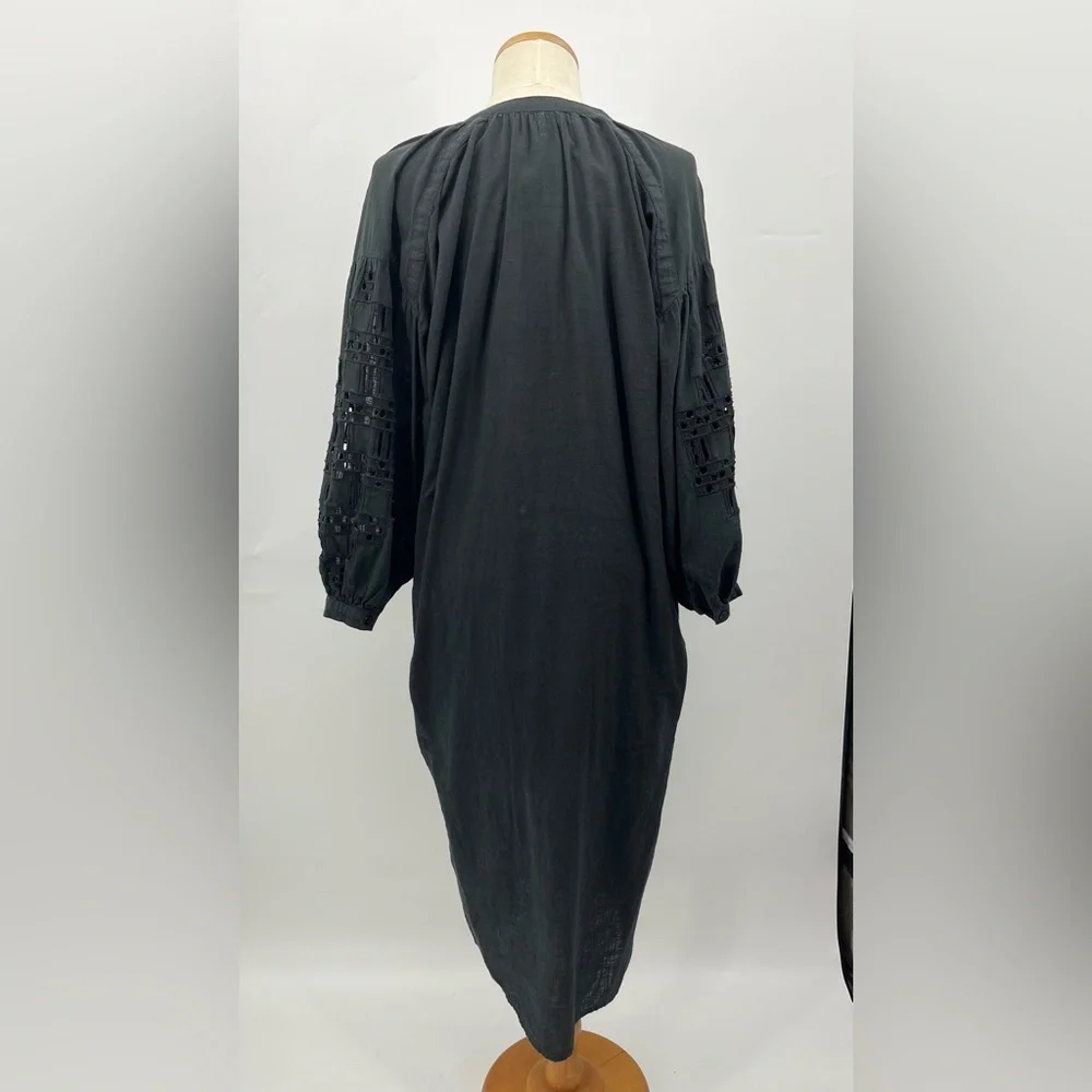 V. DE Vinster M Balloon Dress Black Eyelet maxi 0236 long Sleeve Cotton medium